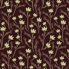 Wild flowers seamless vector pattern