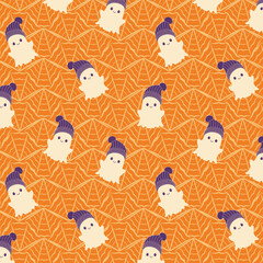 Spooky web seamless vector pattern
