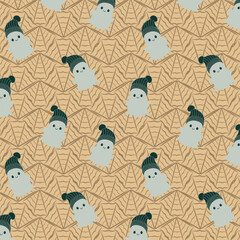 Spooky web seamless vector pattern