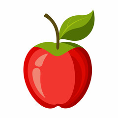 red apple with leaf