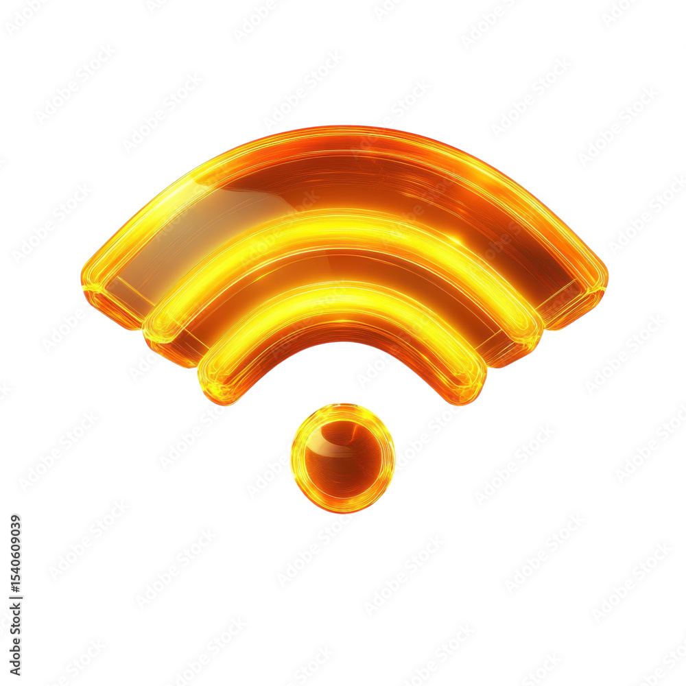 Poster glowing wireless connection wifi symbol radiating energy in a digital age on transparent background