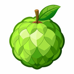 green apple with leaf