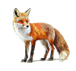 Obraz premium Red Fox Illustration