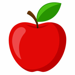 red apple with leaf