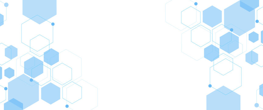 Vector abstract geometric elements blue hexagons technology or science design