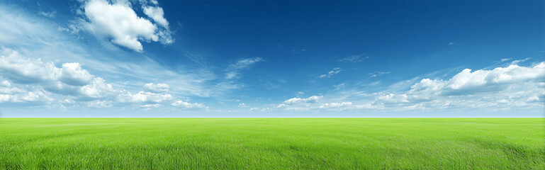 Fototapeta premium Green Field and Blue Sky