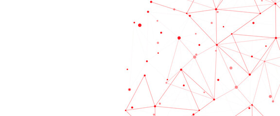 Vector modern line art with technology abstract background with connected line and dots	
