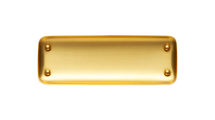 A gold plaque with rivets against a black background suitable for awards and recognition