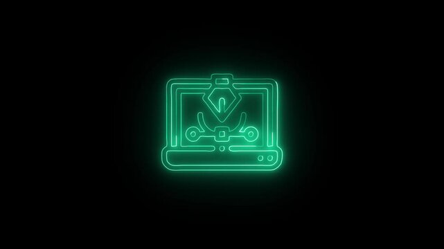 Glowing Typography and Symbol in HD Video Neon Animation on Black Background