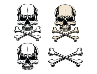 skull and crossbones vector set