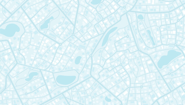 Abstract navigation plan of the urban area depicted as a simple scheme with buildings. Concept of planning and mapping a travel route using a general city map. Flat vector illustration
