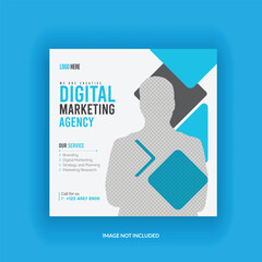 Digital marketing agency social media post or square web banner template