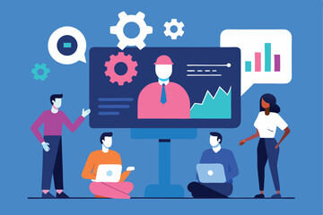 business people icons set