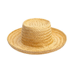 Natural Straw Hat with Wide Brim for Outdoor Activities and Sun Protection in Summer Seasons Transparent background or png
