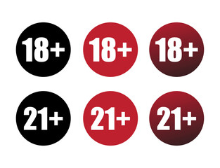 Set of icon age limits vector