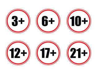 Set of icon age limits vector