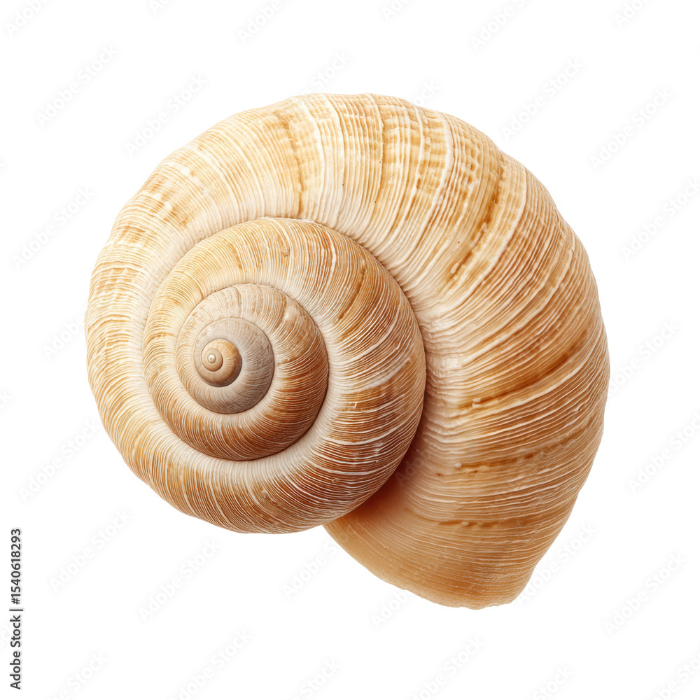 Poster beautiful spiral shell isolated on white background capturing natural texture and patterns of marine