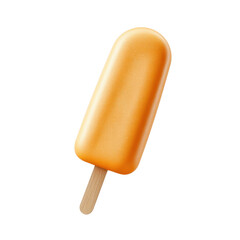 Bright Orange Ice Cream Bar on a Stick, Delicious Summer Treat for Refreshing Snack in Hot Weather Transparent background or png