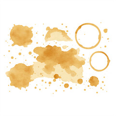 Rustic abstract background with brown coffee stains and rings on a light beige base. Perfect for vintage design, art, and creative projects. Adds a cozy, lived-in feel.