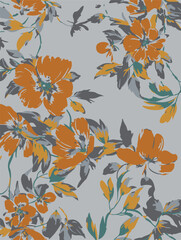 botanical floral, vector, seamless pattern , herbs and leaves ,big set, background with flowers  © Sketch