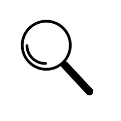 Magnifying Glass Icon – Minimalist Black and White Search Symbol.