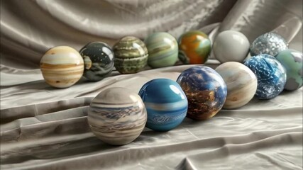 Planets gather in the solar system amidst glowing stars in a vibrant cosmic atmosphere