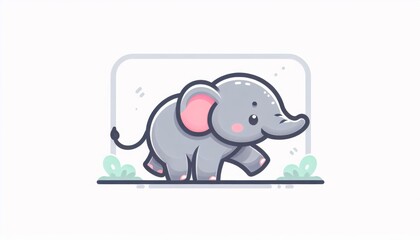 Fototapeta premium Cute Baby Elephant Pixel Art Illustration