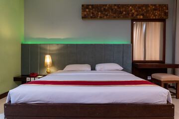 Cozy Hotel Bedroom with Double Bed and Modern Interior Design