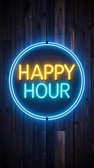 Happy Hour Neon Sign Bar.