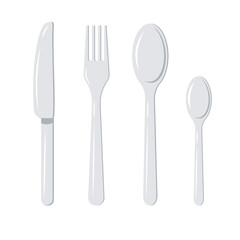 Set different fork, spoon and knife icons sign. Silverware icons. Logotype menu. Menu symbol. Black silverware icon. Vector illustration.