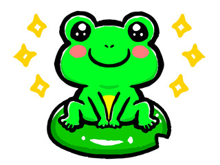 カエルの落書き風イラスト素材