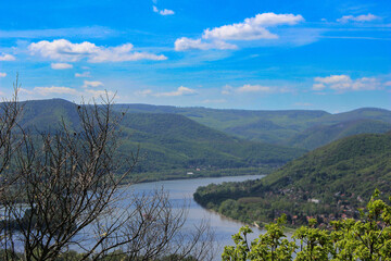 landscape with lake and mountains