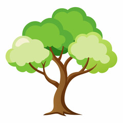 vector tree with green leaves