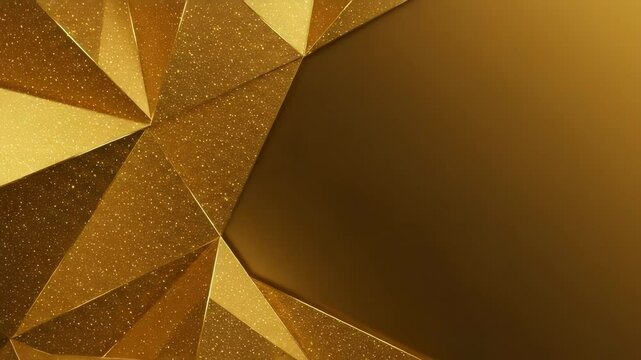 Shimmering Polygonal Facets with Fine Glitter Particles in Luxurious Abstract Motion on Rich Contrasting Surface