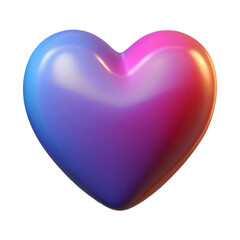 Fototapeta premium 3d illustration of a colored heart isolated on transparent background