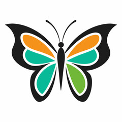 Fototapeta premium Stylized Butterfly Icon Design on White Background for Creative Projects