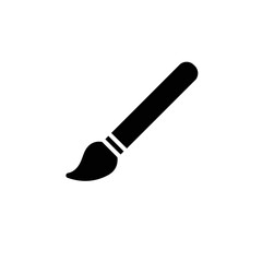 Painter palette and paint brush. icon vector on white background. 