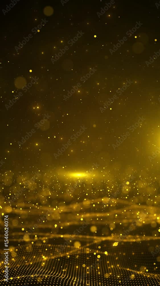 Poster abstract luxury background with golden lines on black background. polygonal random network shine gli