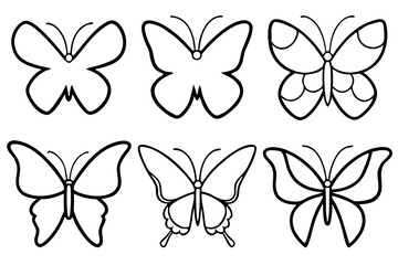 Artistic Black Butterfly Illustrations for Craft and Decor Projects
