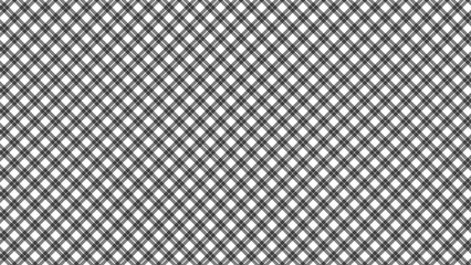Black and white diagonal plaid fabric texture background. Luxury plaid checkered seamless pattern.