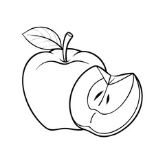 vector illustration of an apple with leaf
