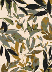 botanical floral, vector, seamless pattern , herbs and leaves ,big set, background with flowers
