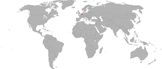 Belgium Highlighted on World Map