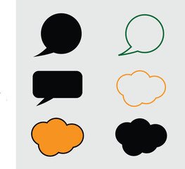 Collection of Various Speech Bubble Shapes