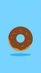 Obraz premium Chocolate Donut with Minimalist Design.