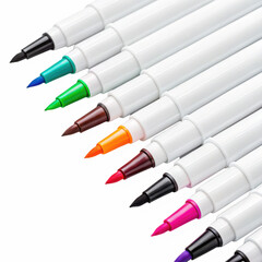 Twin tip brush markers png dual-ended colorful markers png versatile art supplies png calligraphy and sketching pens png transparent background image