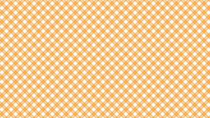 Orange and white diagonal plaid fabric texture background. Luxury plaid checkered seamless pattern.
