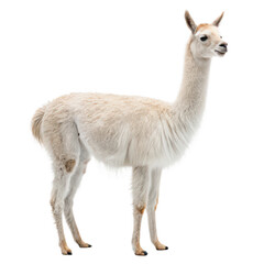 Naklejka premium Vicuna png wild camelid png South American animal png fluffy vicuna png slender vicuna png desert animal png soft fur animal png transparent background image