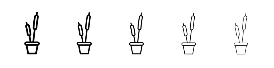 cattails in pot icon Flat design on isolated background