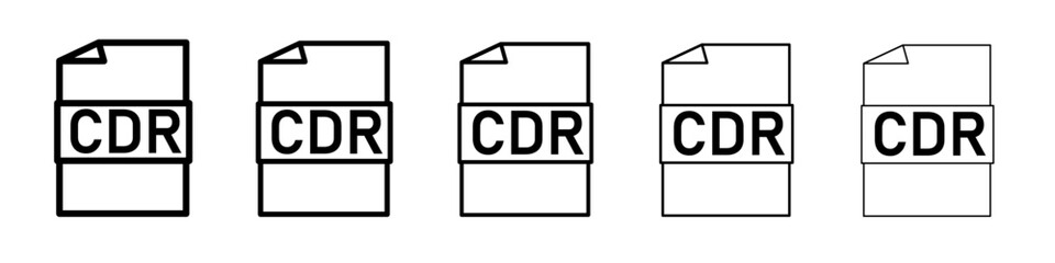 CDR File Document Icon Flat design on isolated background